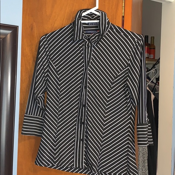 Button Up Office Black Stripe Shirt - Picture 1 of 2
